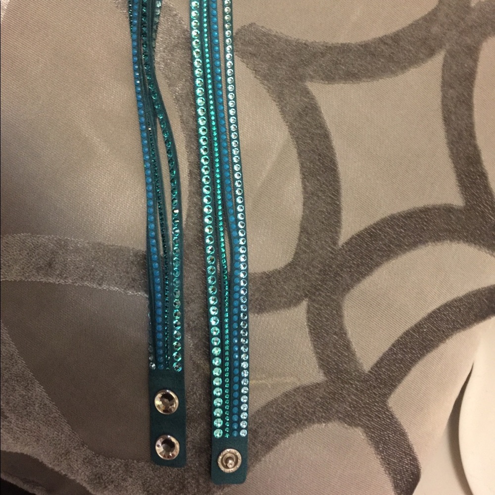 Swarovski turquoise bracelets.